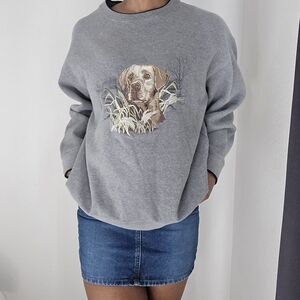 Vintage 90s Grey Grandpa Crewneck Sweatshirt